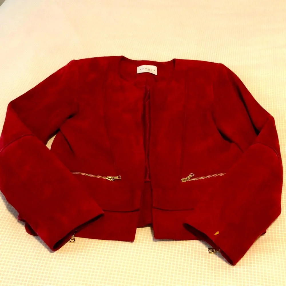 Sandro red suede jacket - Picture 3 of 8